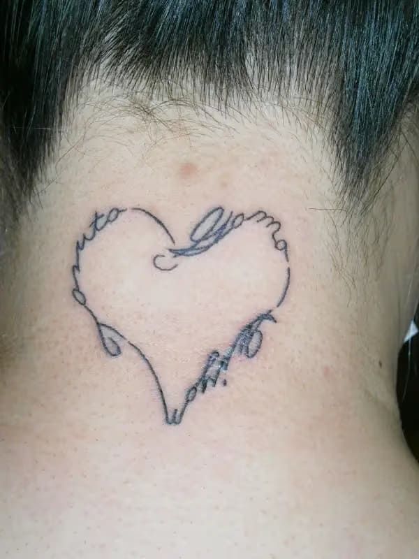 Heart Lettering Tattoo