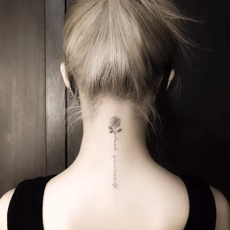 Rose lettering tattoo