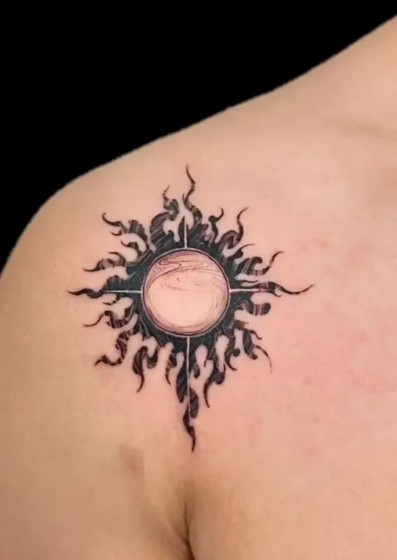 Sun tribal tattoo