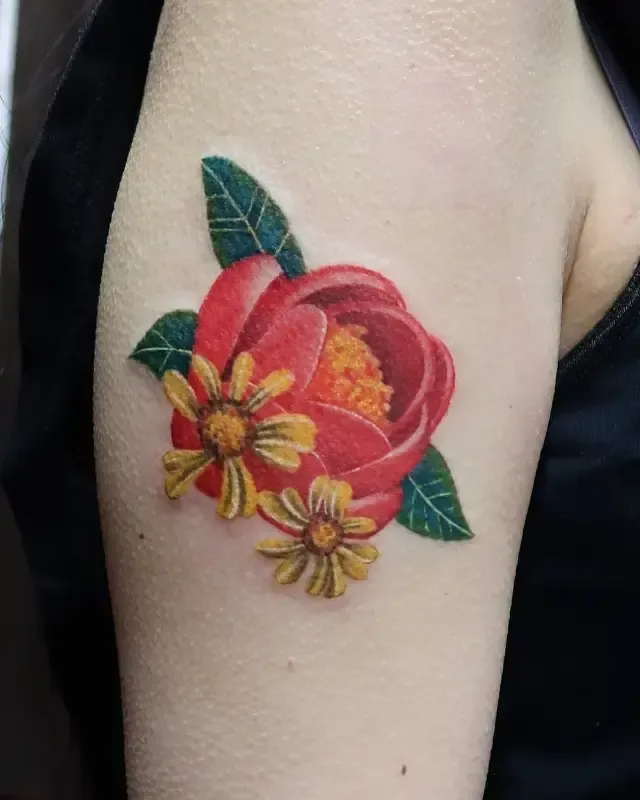 椿と石蕗のタトゥー