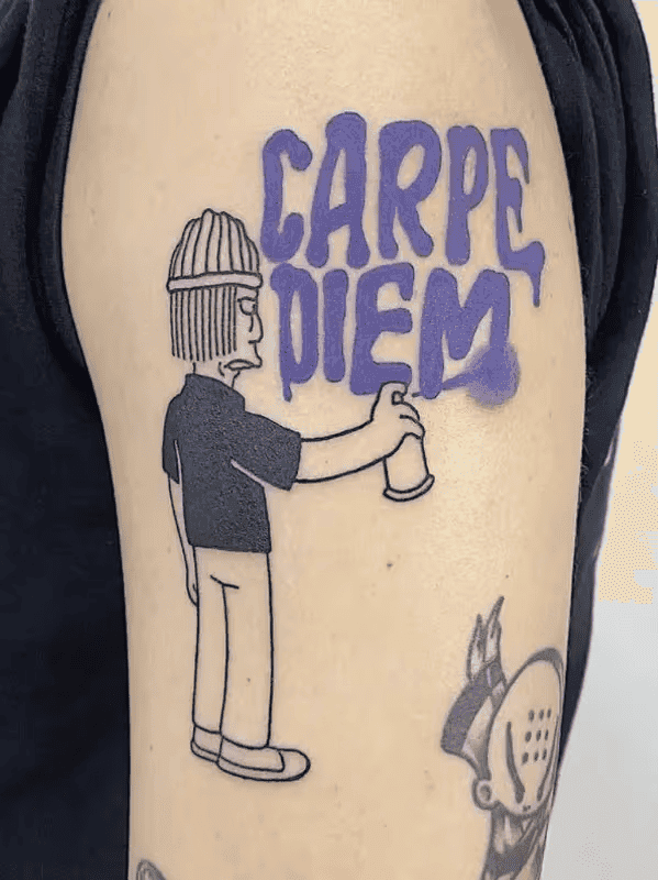 “CARPE DIEM” Lettering Tattoo